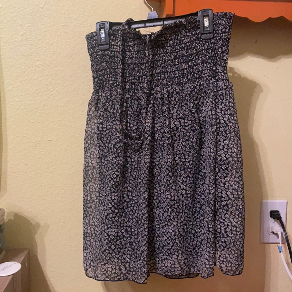 halter navy daisy print dress kids large/junior xs